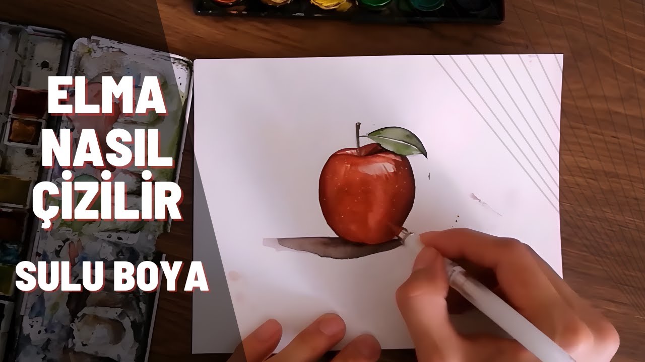 GERÇEKÇİ ELMA NASIL ÇİZİLİR? SULUBOYA