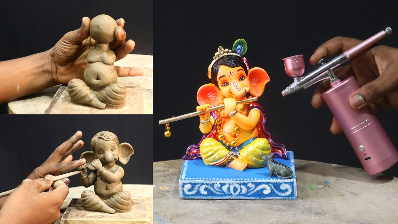 How to make Bal Ganesha with clay | Cute little clay ganesha | clay art