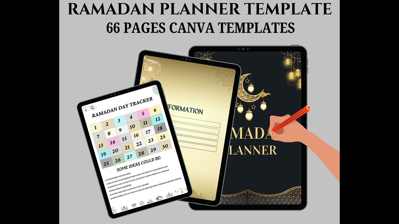 Editable Ramadan Planner 2025, Digital Muslims 30 Days Planner, Quran Tracker, Habit Tracker.