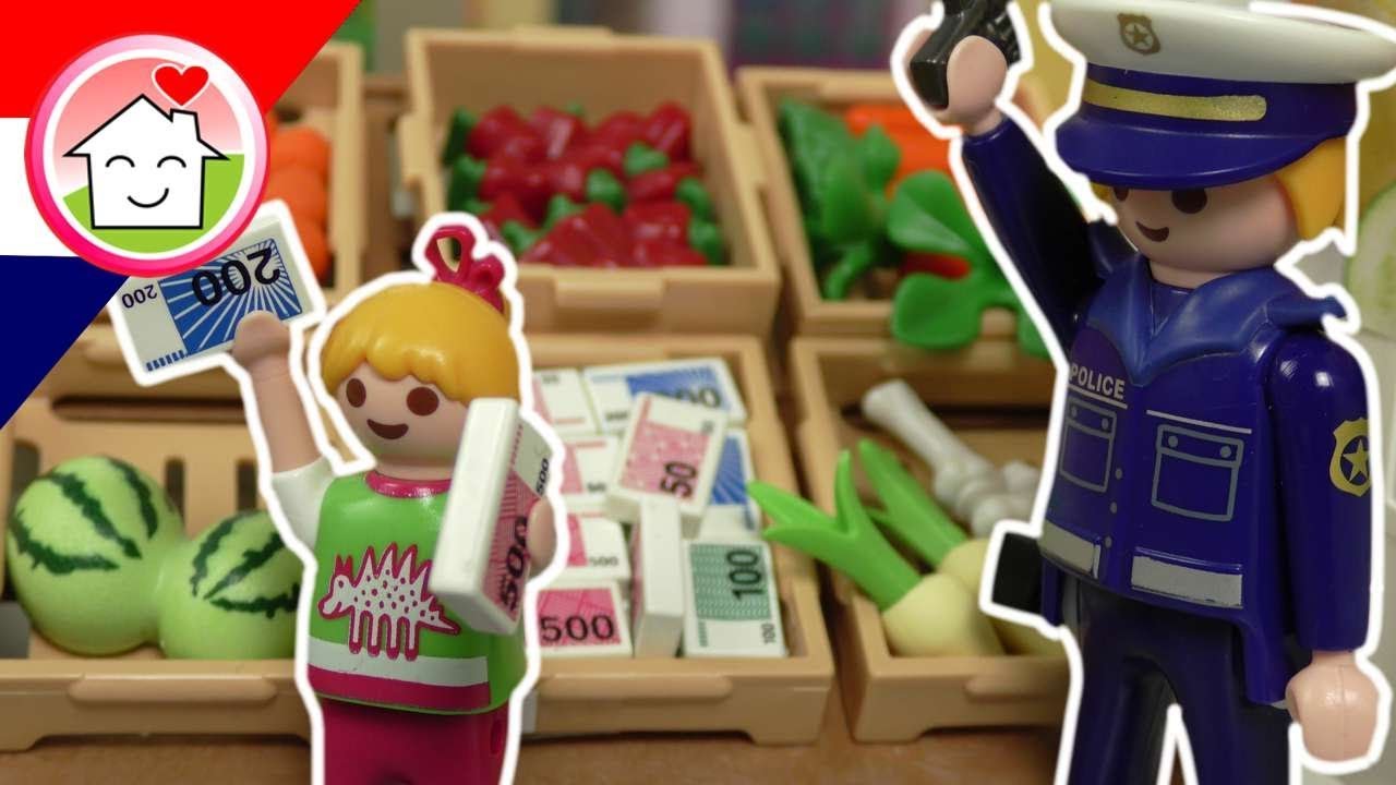 Playmobil Politie filmpje Nederlands Overbeck en de sinaasappels - Familie Huizer