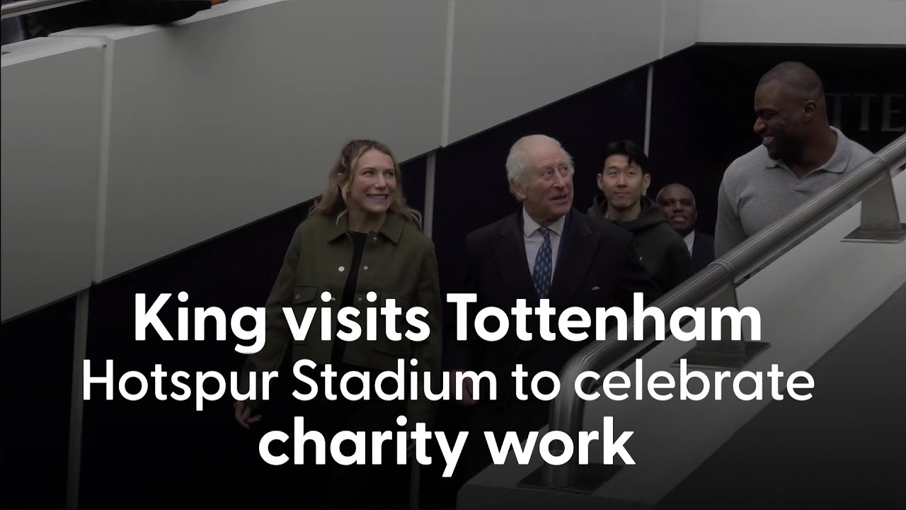 KING CHARLES VISITS THE TOTTENHAM HOTSPUR STADIUM: Celebrating Charity Work by the Club and NFL