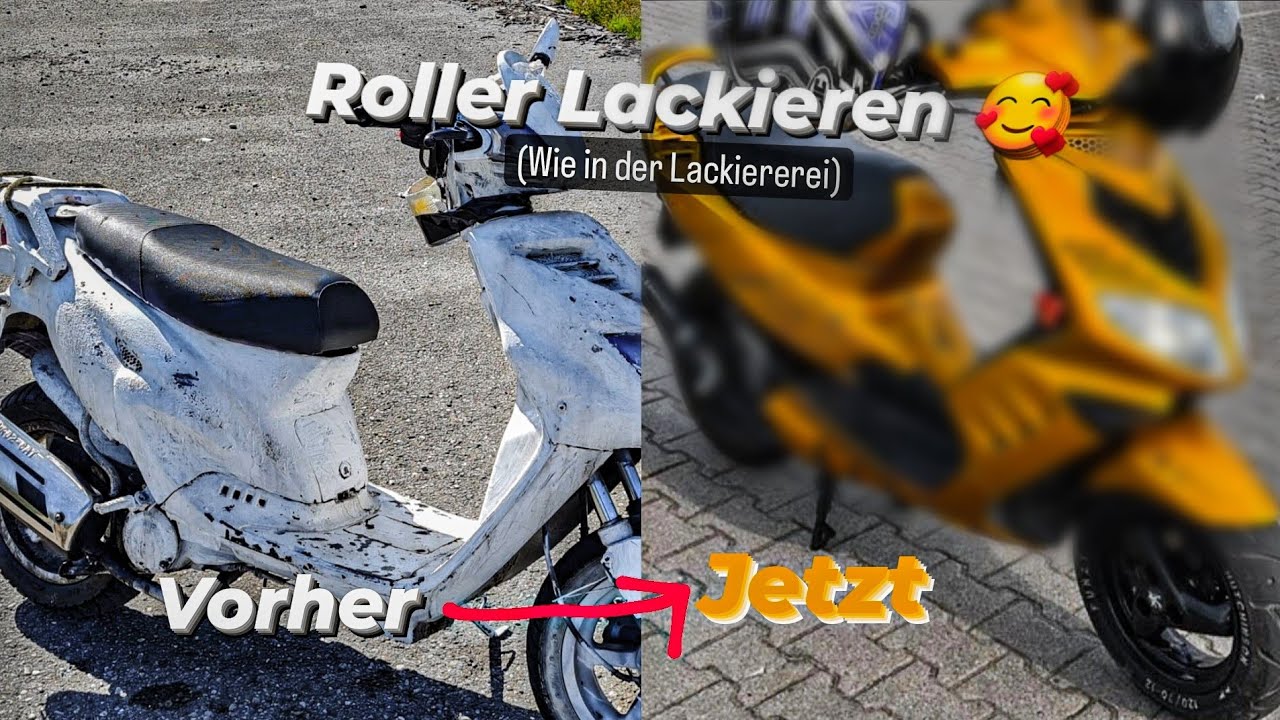 Roller, Auto, Motorrad selbst LACKIEREN/wie in der Werkstatt, schleifen, grundieren, abkleben(VLOG1)