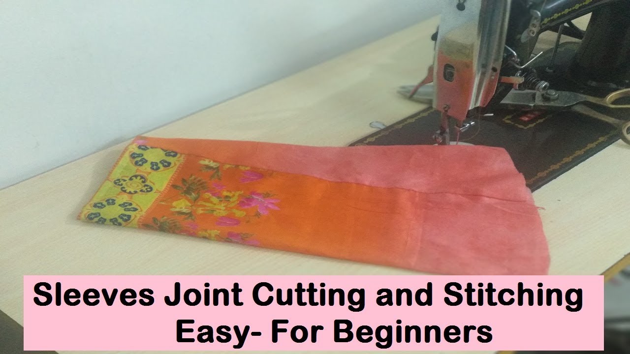 Sleeves Joint Cutting and Stitching for Beginners || Full Sleeves cutting from Less Fabric