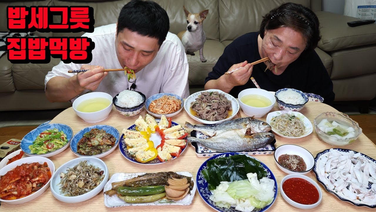 엄마랑 콩이랑 소소하게 보리굴비에 밥 세그릇 집밥 먹방 korean food mukbang eating show