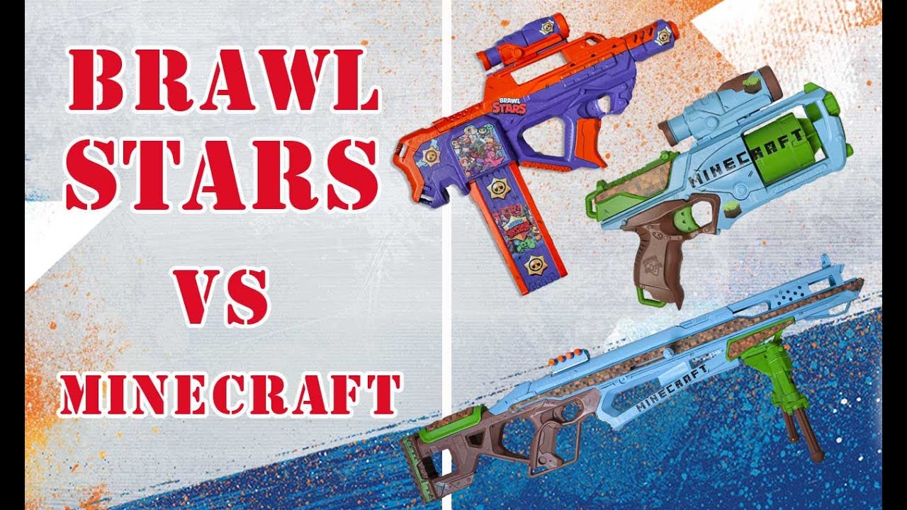 Nerf Minecraft VS Nerf BrawlStars / Raptorstrike vs Ryven