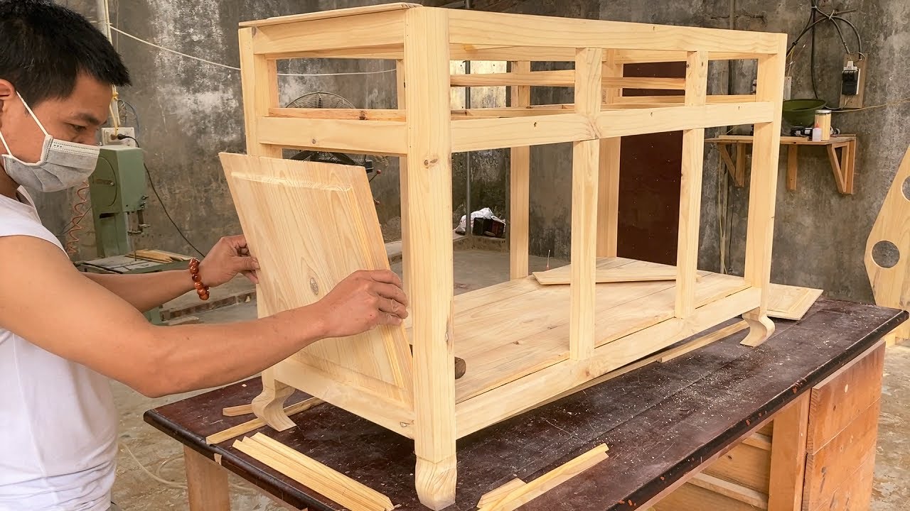 Furniture Design Project With Great Skills // Build A Perfect And Modern 3 Drawer Cabinet