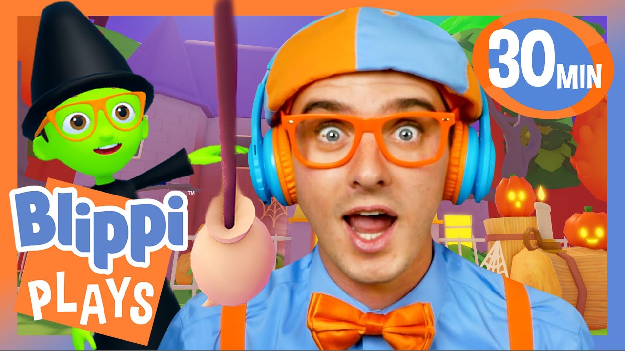 My WICKED Roblox Halloween! 🧙 BEST OF BLIPPI PLAYS ROBLOX! 🎮 Gaming Videos for Kids