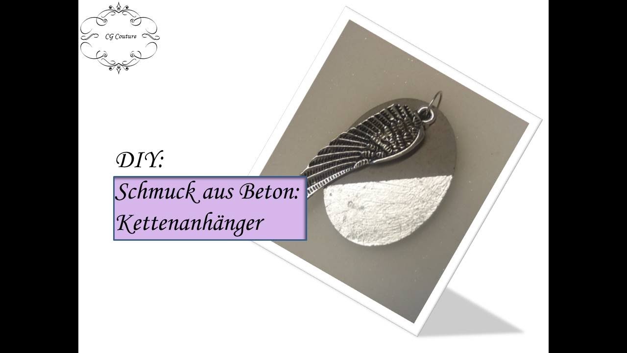 DIY Schmuck aus Beton: Kettenanhänger mit Blattmetall