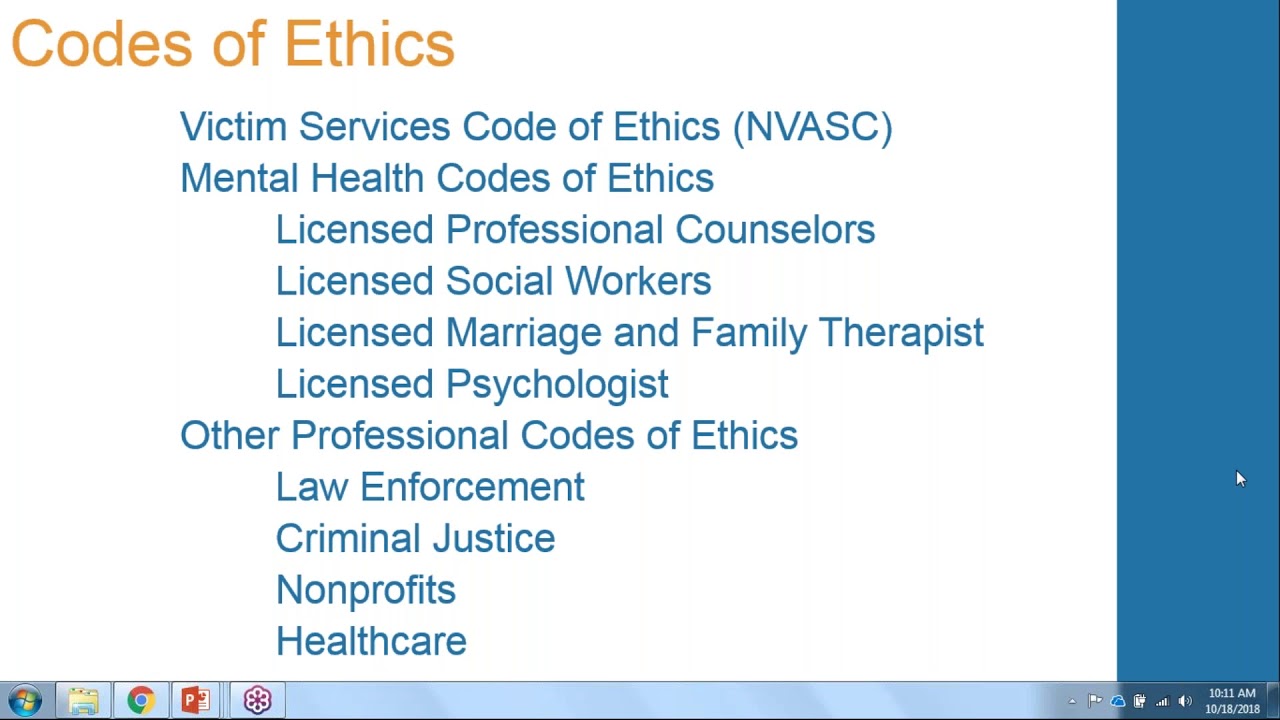 Ethics 101 for Sexual Assault Advocate