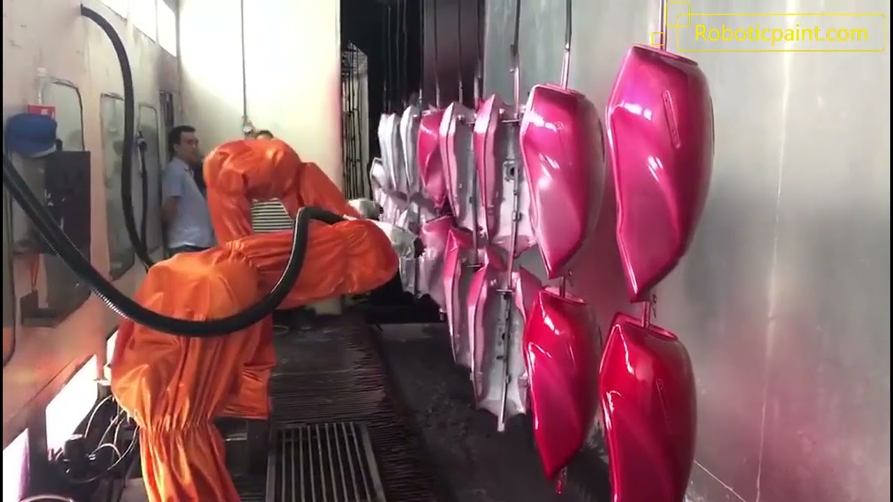 RPG 6 Axis Robot Automatic Trace Spraying on Hang Conveyor