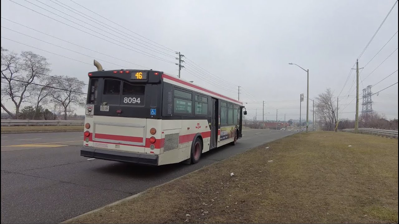 TTC 46 Martin Grove Bus Ride #8094 from Kipling Stn to Steeles West (March 2nd, 2024)