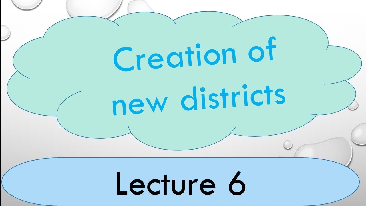 creation of new districts