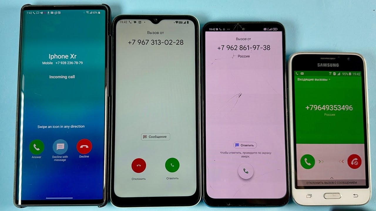 Incoming Calls LG Wing + Redmi + Redmi + Samsung Galaxy J1