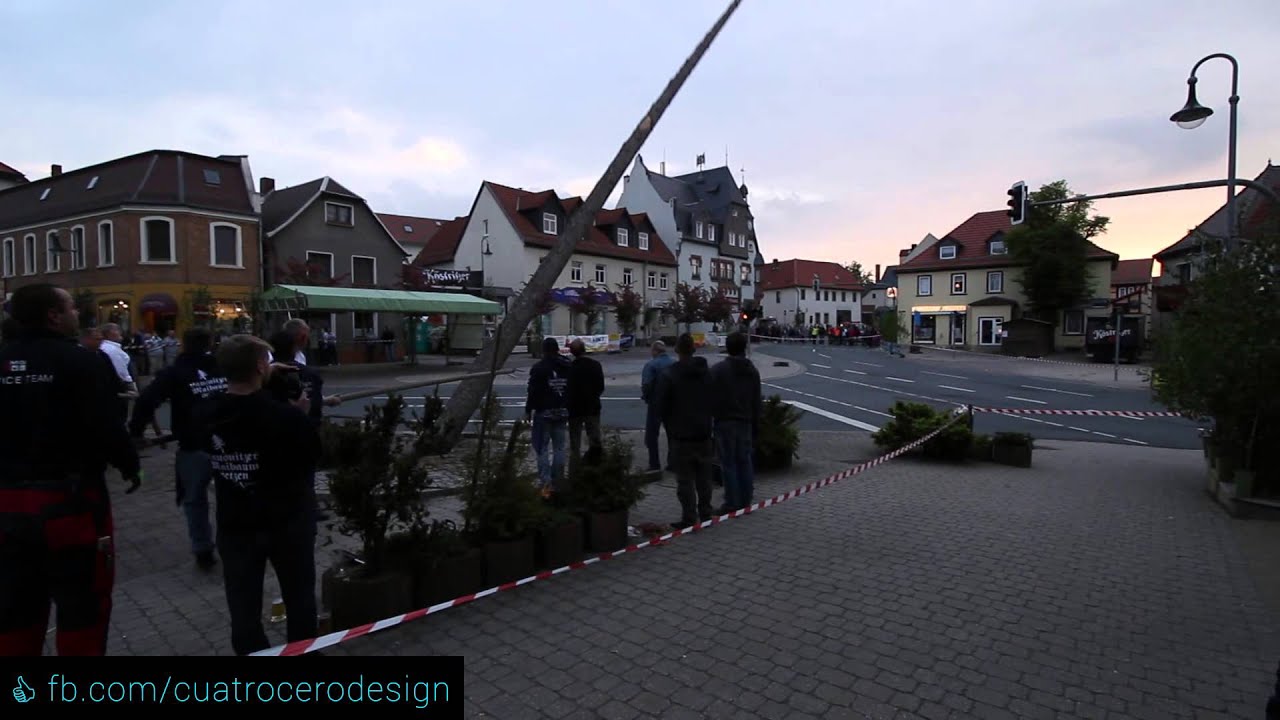 Maibaumsetzen Bad Klosterlausnitz 2015 - Umlegen des alten Maibaums