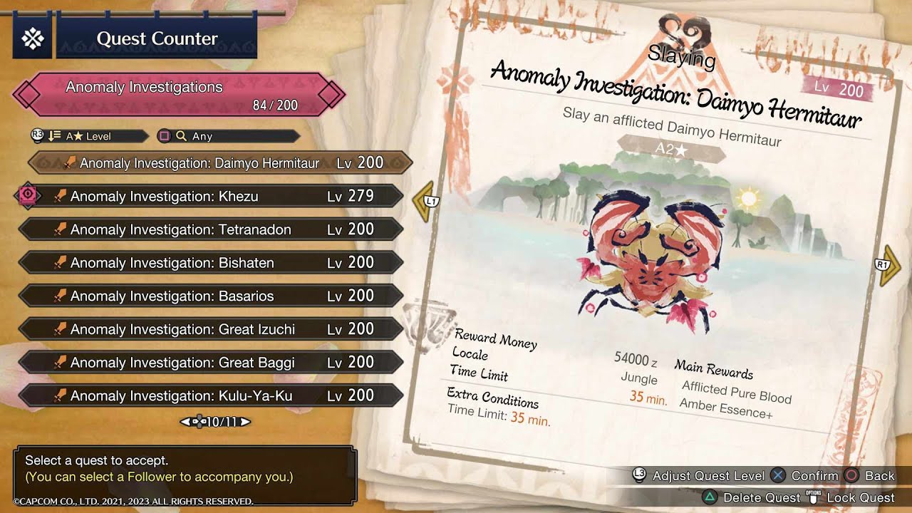 Level 200 A2 Anomaly Investigation - Monster Hunter Rise: Sunbreak Gameplay [PS4 Pro]