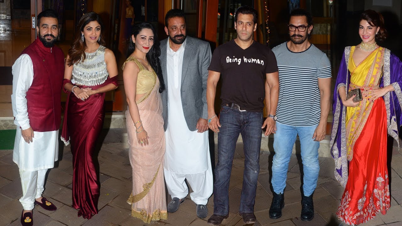 Sanjay Dutt's GRAND Diwali Party 2017 Full Video - Salman Khan,Aamir Khan,Jacqueline,Shilpa Shetty