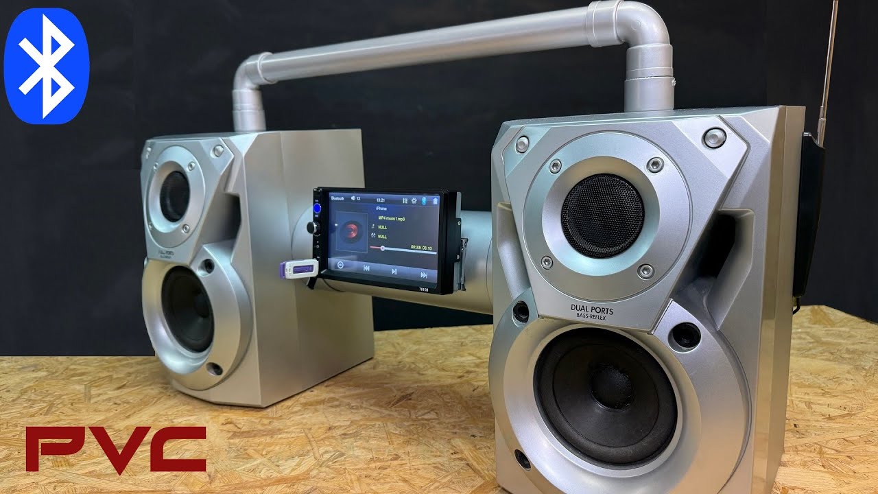 DIY / Equipo Multimedia Casero Bluetooth a batería / PVC