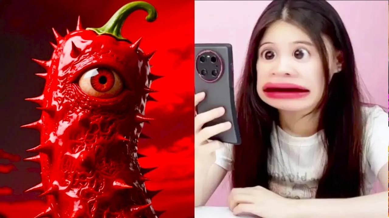 There are ”blood capsules” in the chili candy! Will your eyes turn red after drinking it_