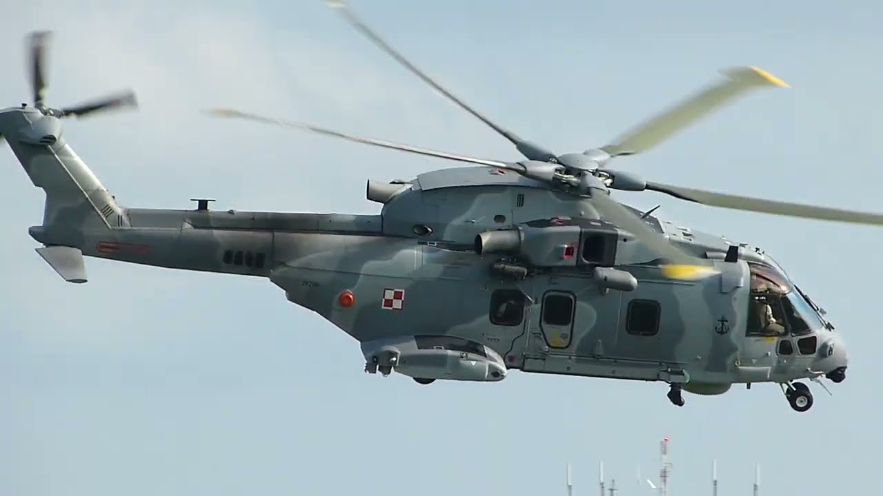 AW101 Merlin Polish Navy Air Show Radom 2023 landing gear retraction