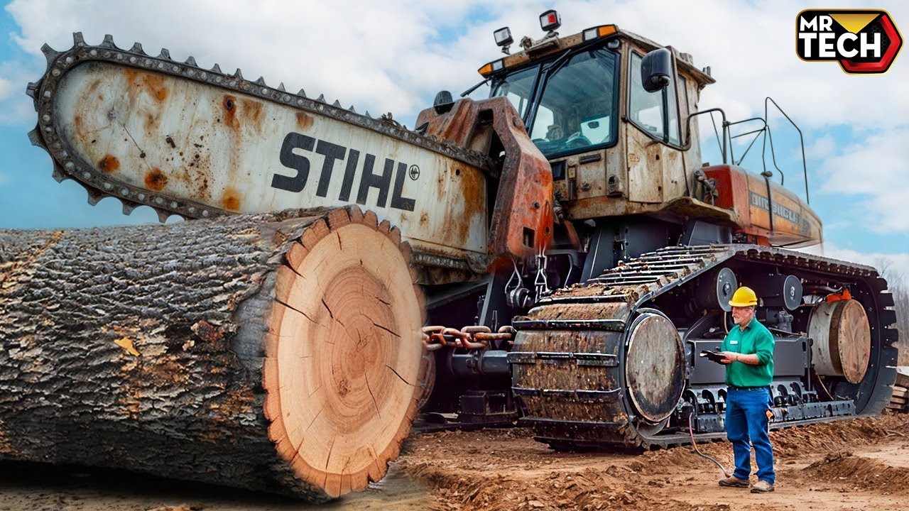 Extreme Dangerous Fastest Big Chainsaw Cutting Tree Machines | Monster Stump Removal Excavator #29
