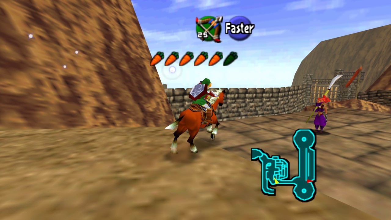 The legend of zelda ocarina of time: Gerudo valley gameplay (FULL HD)