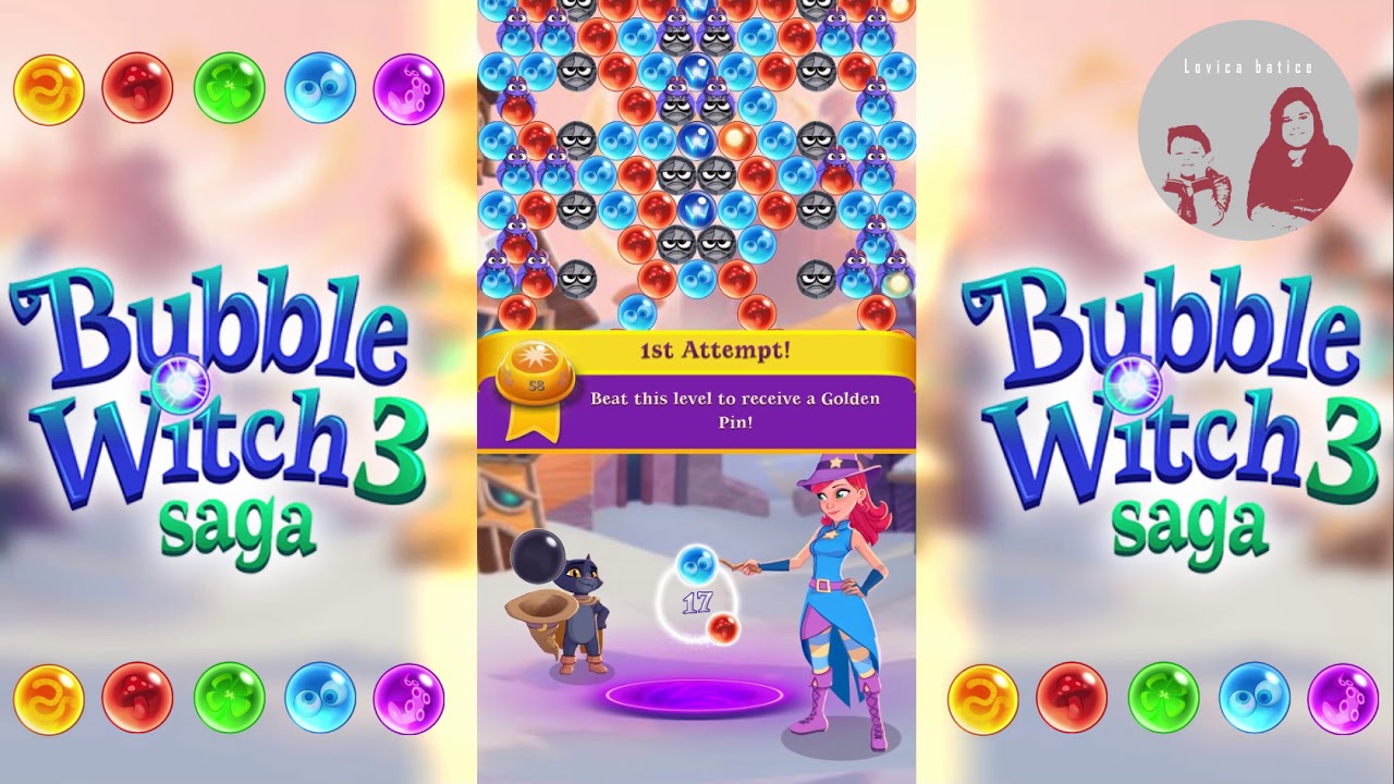Bubble Witch Saga 3 - Level 56 - 60 - Gameplay