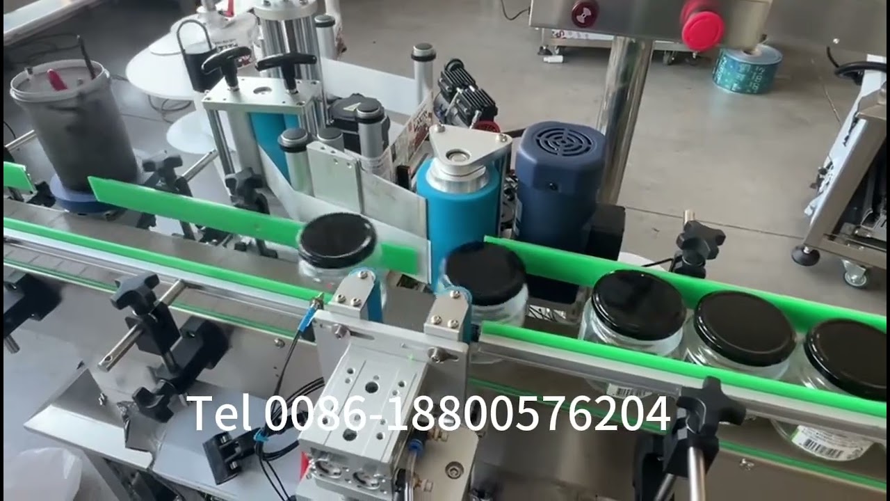 Glass bottle jar labeling machine 