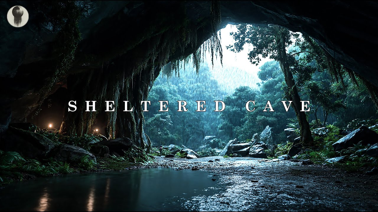 Hiding from a Heavy Rain in Sheltered Cave Sounds, Sleep, Study, Relax