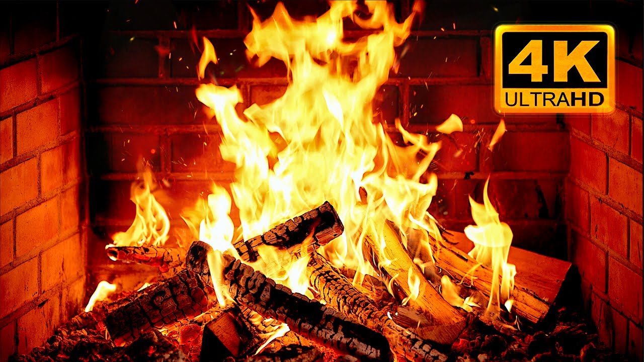 🔥 Cozy Fireplace 4K (12 HOURS). Fireplace with Crackling Fire Sounds. Fireplace Ambience