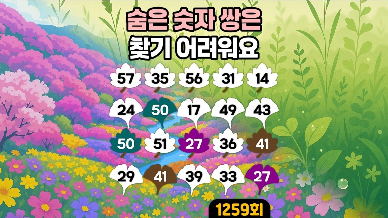 [숫자퀴즈] 1259회 | 숨은 숫자 쌍은 찾기 어려워요! 🎯｜퀴즈 · 같은 숫자 찾기 · 두뇌훈련