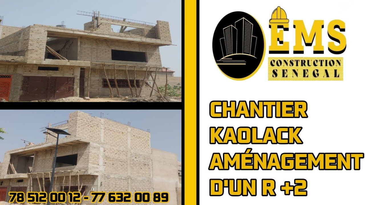 maison Sénégal 🇸🇳  projets de construction rdc+1 et terrasses  à Kaolack gros œuvre