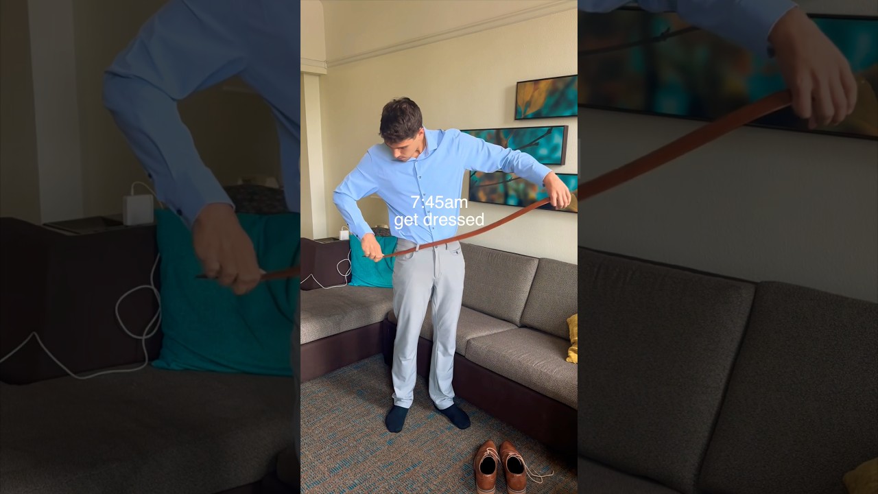 Living in a hotel is weird &hellip; #shorts #morningroutine #hotel #work #banking #mensfashion #getready