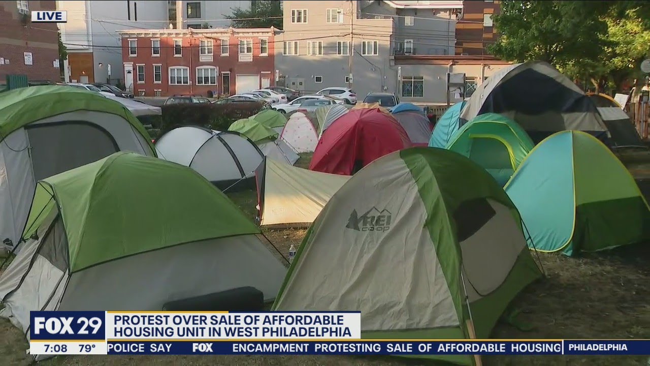 Residents of affordable housing unit in West Philadelphia protest sale of building