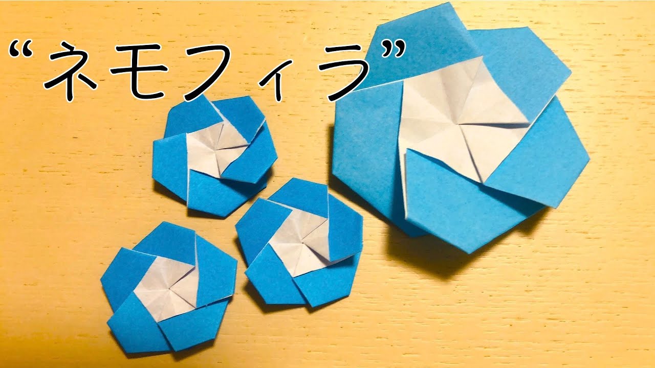 【折り紙】簡単！ネモフィラを折ってみた！／Origami・Nemophila