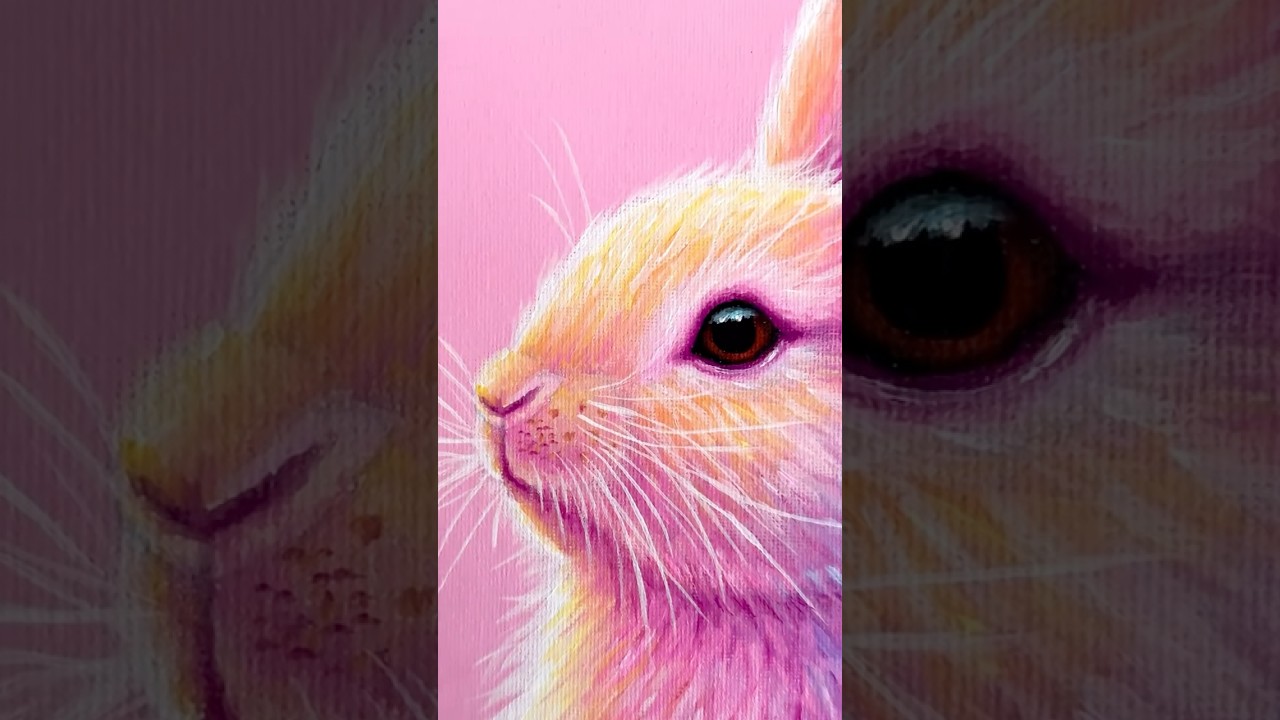 How to paint a cute bunny in acrylics! #arttutorial #art #painting #artist