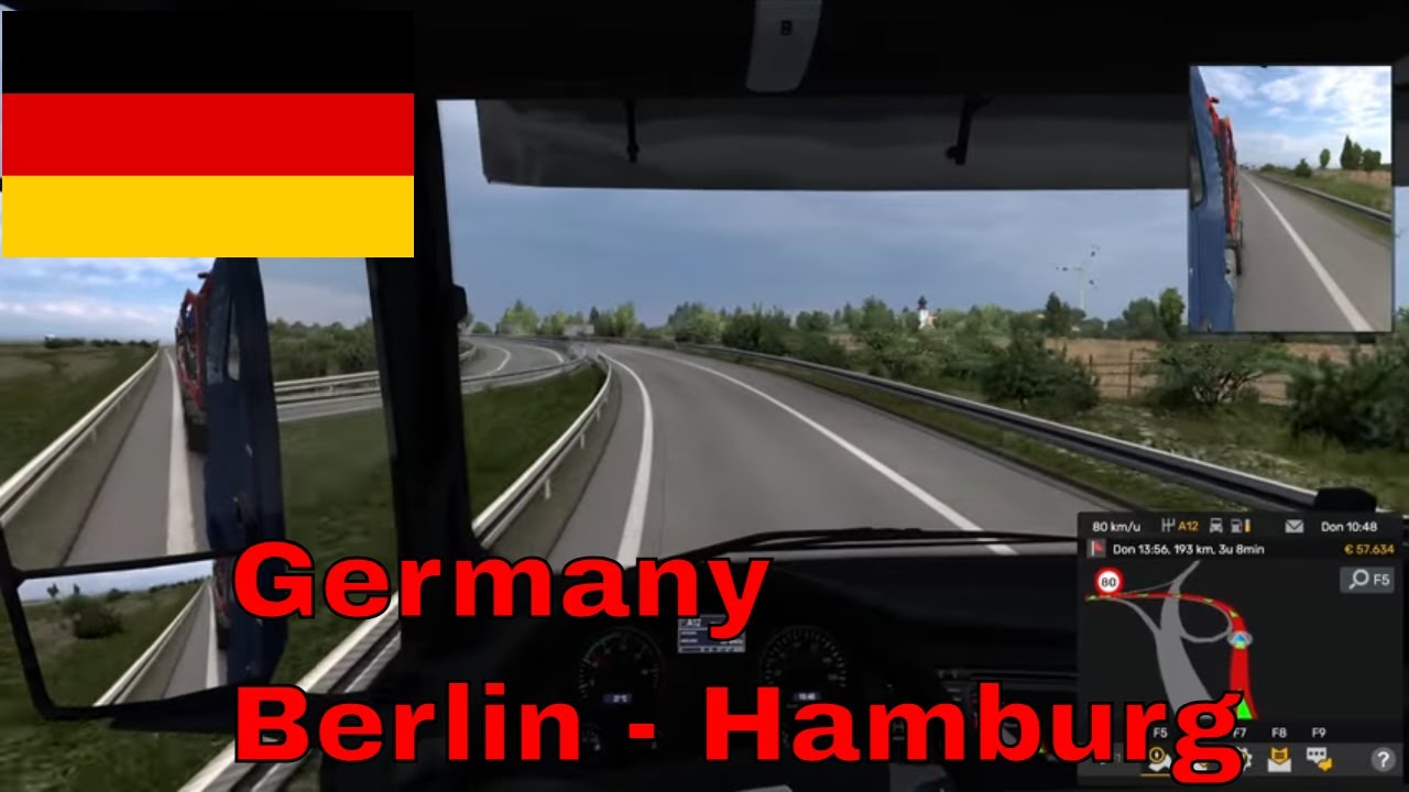 Euro Truck Simulator 2 1.56 Германия: Берлин - Гамбург без комментариев геймплей ETS2