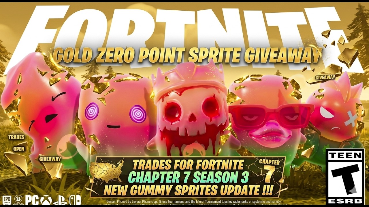 FORTNITE ITEM SHOP GIVEAWAY V BUCKS SPRITE GIVEAWAY BURNT PEANUT, NEW UPDATE GUMMY SPRITES LIVE !!!