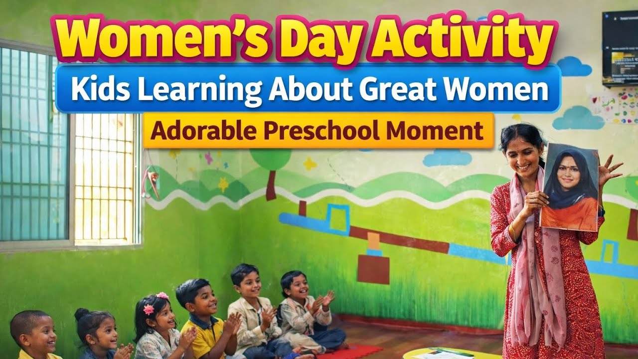 Adorable Preschool Kids Learning About Women’s Day 👧🌸 | Heartwarming Classroom Moment #womensday 