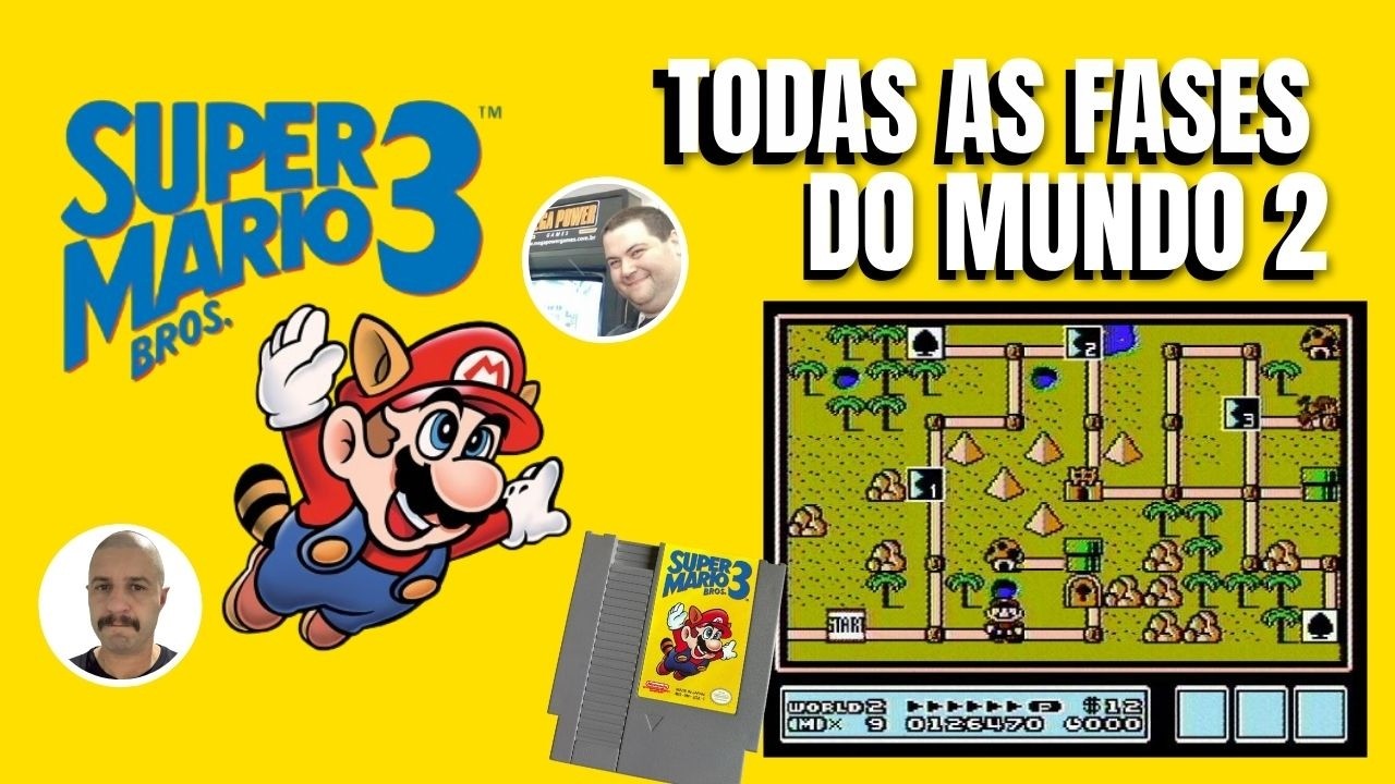 Super Mario Bros 3 (NES) Todas as fases do Mundo 2