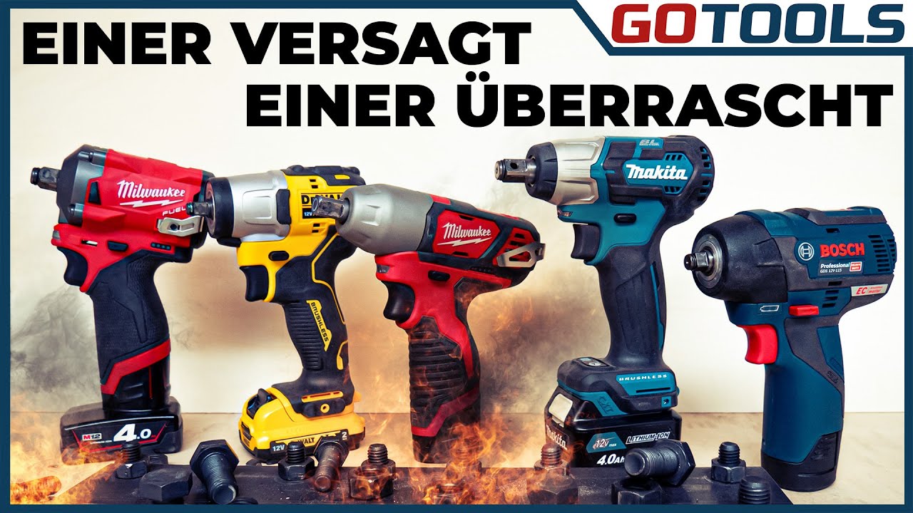 🔥 Der große 12V Schlagschrauber-Test | Bosch vs Milwaukee vs Dewalt vs Makita | inkl. Verlosung