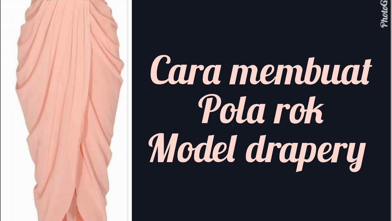 Cara membuat pola rok drapery // How To make a drapery skirt pattern