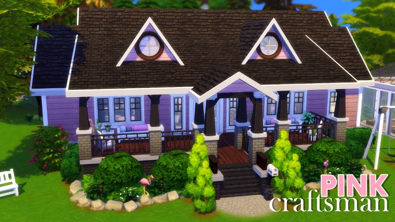 Pink Craftsman - Not So Berry House | The Sims 4 Speed Build