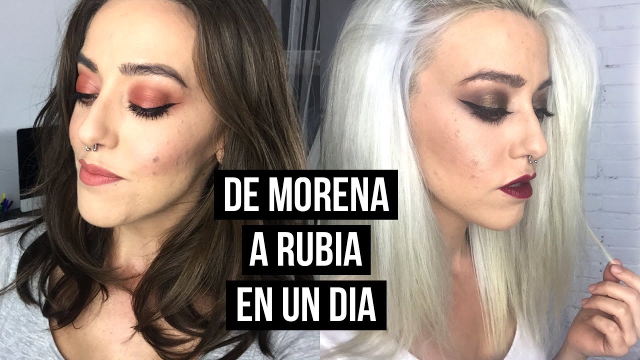 DE MORENA A RUBIA EN UN DÍA | Cambio de look a rubio platino blanco
