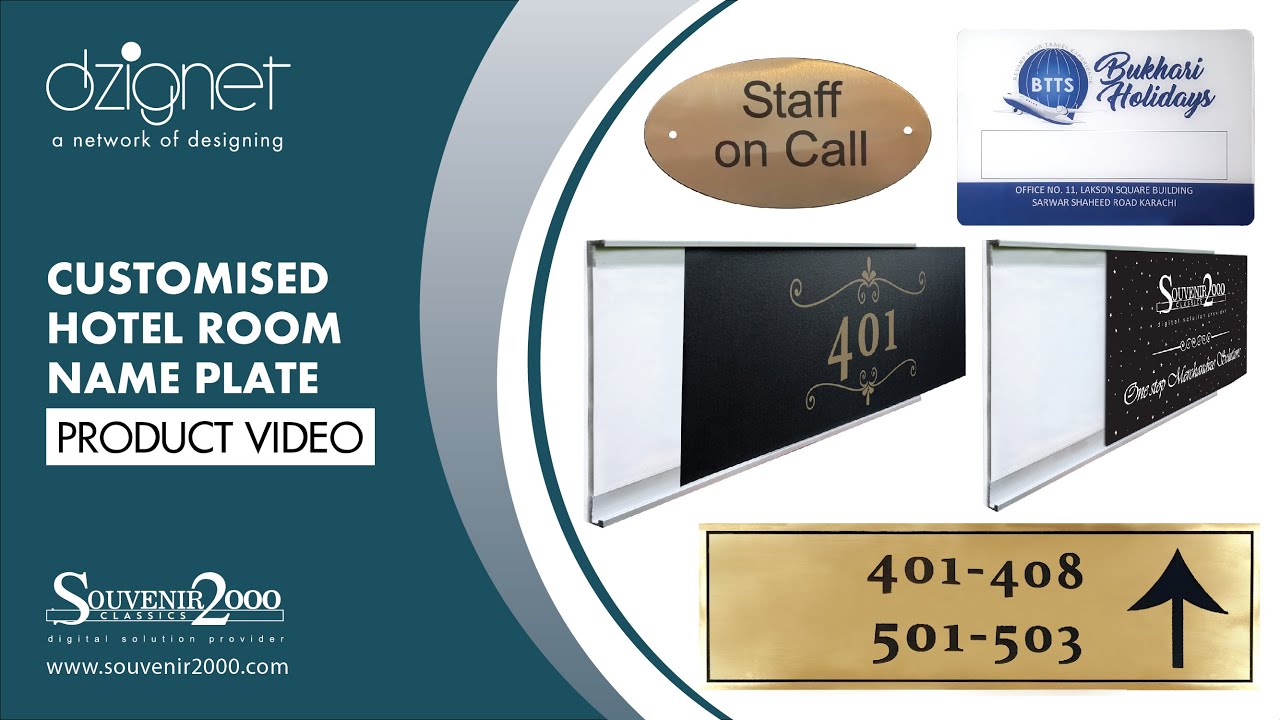 Customised Hotel Room Number/Name Plate