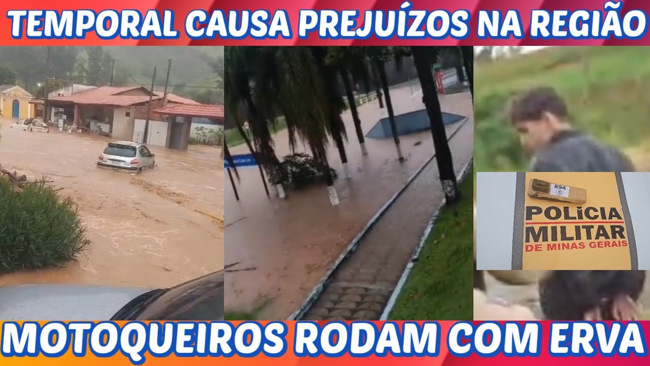 TEMPORAL causa PREJUÍZOS na região e MOTOQUEIROS rodam com ERVA