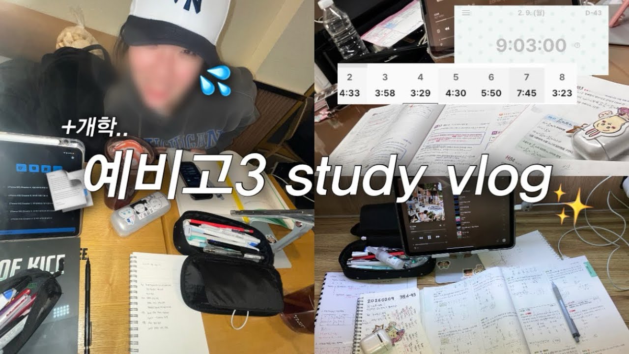 🔥예비고3 공부 브이로그 + 개학 일상... study vlog 