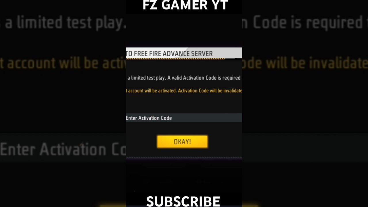 How to start Advance server Activation Code #freefire #viralshortff #advanceserver