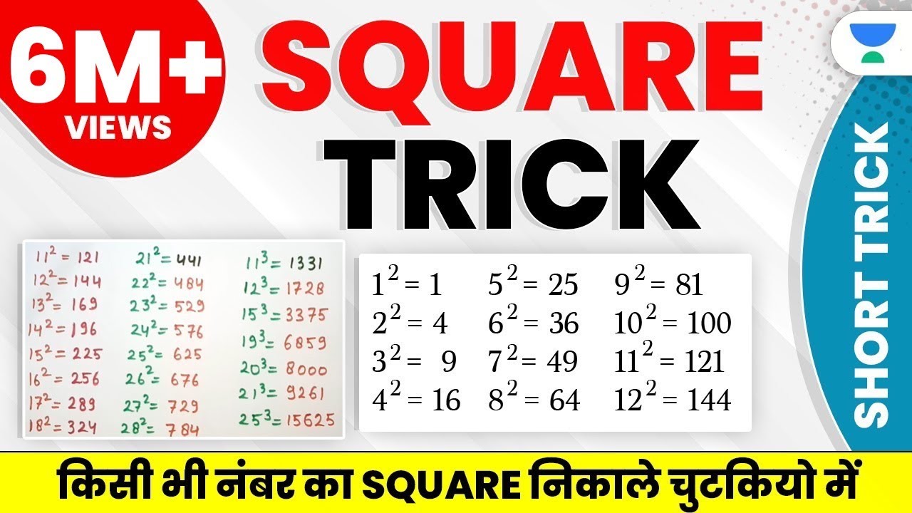 Shortcut To Find Square Of Any Number | Maths And Reasoning