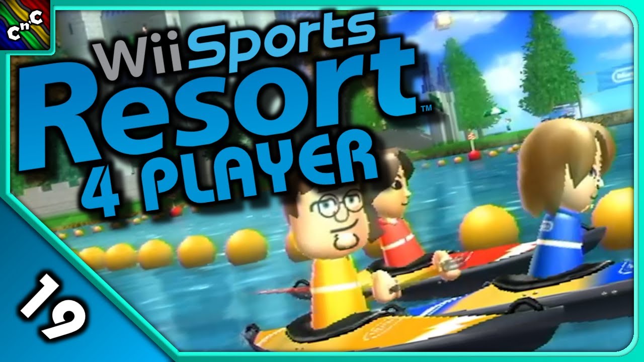 VERSUS CANOEING! | Wii Sports Resort 4 PLAYER LETS PLAY Episode 19 | Couch Plays