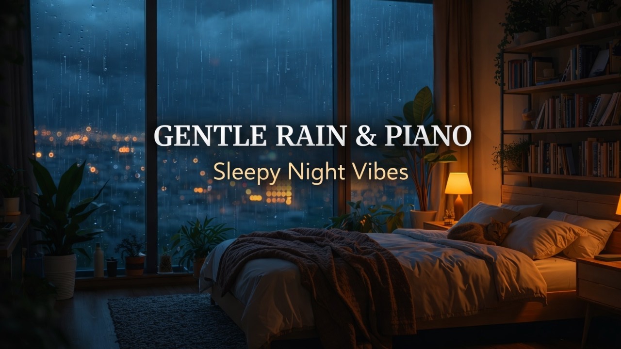 GENTLE RAIN & PIANO Sleepy Night Vibes | 3 Hours🎧🌧️
